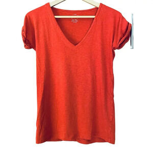 J.Crew Painter T Shirt V Neck Short Sleeve Cotton Orange Size XS